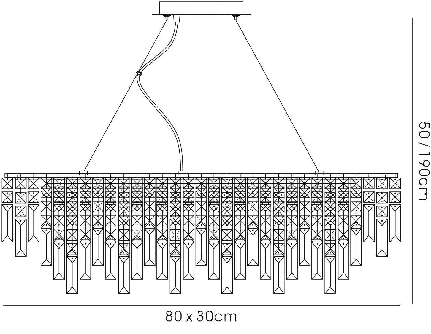 Maddison Polished Chrome Crystal Ceiling Lights Diyas Linear Crystal Fittings